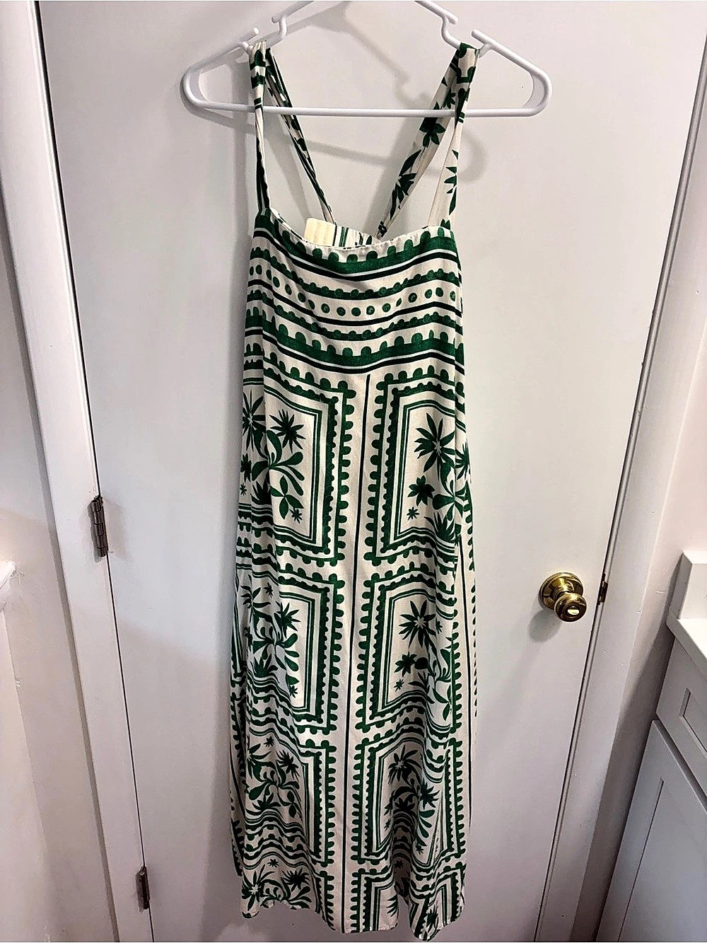 Printed Maxi Dress Green & White